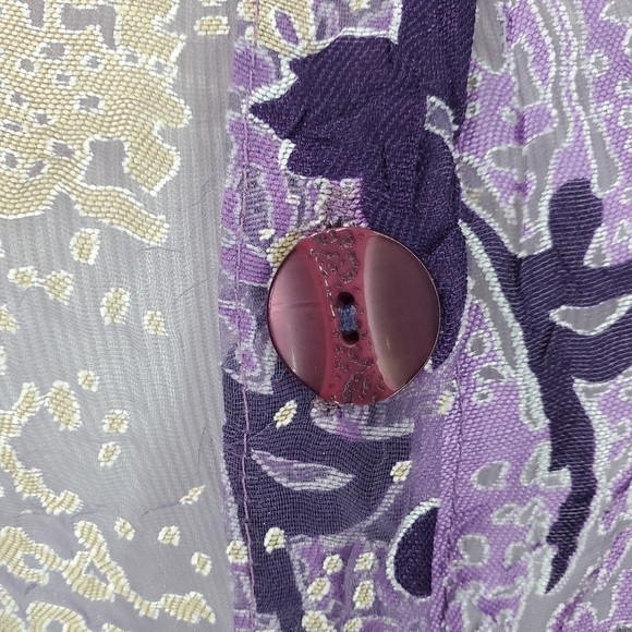 Trisha Tyler Top Blazer Jacket 3D Art To Wear Sheer Boho Cottagecore Quirky Sz S - Picture 6 of 13